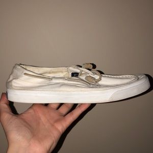 White Sperry topsider boat shoes